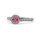 1 - Arael Rhodolite Garnet and Diamond Halo Engagement Ring 