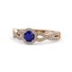 1 - Alita Blue Sapphire and Diamond Halo Engagement Ring 