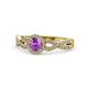 1 - Alita Amethyst and Diamond Halo Engagement Ring 
