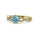 1 - Alita Blue Topaz and Diamond Halo Engagement Ring 