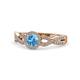 1 - Alita Blue Topaz and Diamond Halo Engagement Ring 