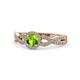 1 - Alita Peridot and Diamond Halo Engagement Ring 