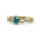 1 - Alita London Blue Topaz and Diamond Halo Engagement Ring 