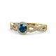 1 - Alita Blue and White Diamond Halo Engagement Ring 