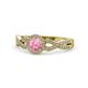 1 - Alita Pink Tourmaline and Diamond Halo Engagement Ring 