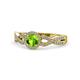 1 - Alita Peridot and Diamond Halo Engagement Ring 