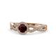 1 - Alita Red Garnet and Diamond Halo Engagement Ring 