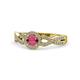 1 - Alita Rhodolite Garnet and Diamond Halo Engagement Ring 