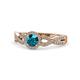 1 - Alita London Blue Topaz and Diamond Halo Engagement Ring 