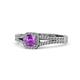 1 - Roial Amethyst and Diamond Halo Engagement Ring 