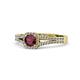 1 - Roial Ruby and Diamond Halo Engagement Ring 