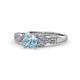 1 - Keyna Aquamarine and Diamond Engagement Ring 