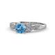 1 - Keyna Blue Topaz and Diamond Engagement Ring 