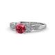 1 - Keyna Rhodolite Garnet and Diamond Engagement Ring 