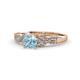 1 - Keyna Aquamarine and Diamond Engagement Ring 