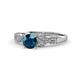 1 - Keyna Blue and White Diamond Engagement Ring 