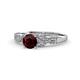 1 - Keyna Red Garnet and Diamond Engagement Ring 