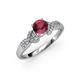 3 - Keyna Rhodolite Garnet and Diamond Engagement Ring 