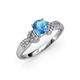 3 - Keyna Blue Topaz and Diamond Engagement Ring 