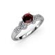 3 - Keyna Red Garnet and Diamond Engagement Ring 