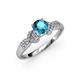 3 - Keyna London Blue Topaz and Diamond Engagement Ring 