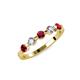 3 - Keva 3.40 mm Ruby and Diamond 5 Stone Wedding Band 