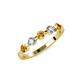 3 - Keva 3.40 mm Citrine and Diamond 5 Stone Wedding Band 