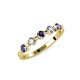 3 - Keva 3.40 mm Iolite and Diamond 5 Stone Wedding Band 