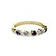 2 - Keva 3.40 mm Iolite and Diamond 5 Stone Wedding Band 