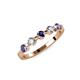 3 - Keva 3.40 mm Iolite and Diamond 5 Stone Wedding Band 