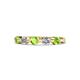1 - Keva 3.40 mm Peridot and Diamond 5 Stone Wedding Band 