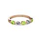 2 - Keva 3.40 mm Peridot and Diamond 5 Stone Wedding Band 