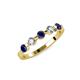 3 - Keva 3.40 mm Blue Sapphire and Diamond 5 Stone Wedding Band 