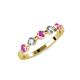 3 - Keva 3.40 mm Pink Sapphire and Diamond 5 Stone Wedding Band 