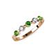 3 - Keva 3.40 mm Green Garnet and Diamond 5 Stone Wedding Band 