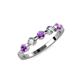 3 - Keva 3.40 mm Amethyst and Diamond 5 Stone Wedding Band 