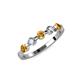 3 - Keva 3.40 mm Citrine and Diamond 5 Stone Wedding Band 