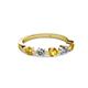 2 - Keva 3.40 mm Citrine and Diamond 5 Stone Wedding Band 