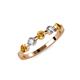 3 - Keva 3.40 mm Citrine and Diamond 5 Stone Wedding Band 