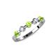 3 - Keva 3.40 mm Peridot and Diamond 5 Stone Wedding Band 