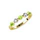 3 - Keva 3.40 mm Peridot and Diamond 5 Stone Wedding Band 