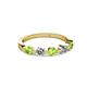 2 - Keva 3.40 mm Peridot and Diamond 5 Stone Wedding Band 