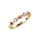 3 - Keva 3.40 mm Rhodolite Garnet and Diamond 5 Stone Wedding Band 