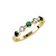 3 - Keva 3.40 mm Emerald and Diamond 5 Stone Wedding Band 