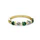 2 - Keva 3.40 mm Emerald and Diamond 5 Stone Wedding Band 