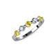 3 - Keva 3.40 mm Yellow Sapphire and Diamond 5 Stone Wedding Band 