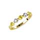 3 - Keva 3.40 mm Yellow Sapphire and Diamond 5 Stone Wedding Band 