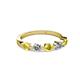 2 - Keva 3.40 mm Yellow Sapphire and Diamond 5 Stone Wedding Band 