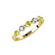 3 - Keva 3.40 mm Yellow and White Diamond 5 Stone Wedding Band 