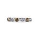 1 - Keva 3.40 mm Smoky Quartz and Diamond 5 Stone Wedding Band 